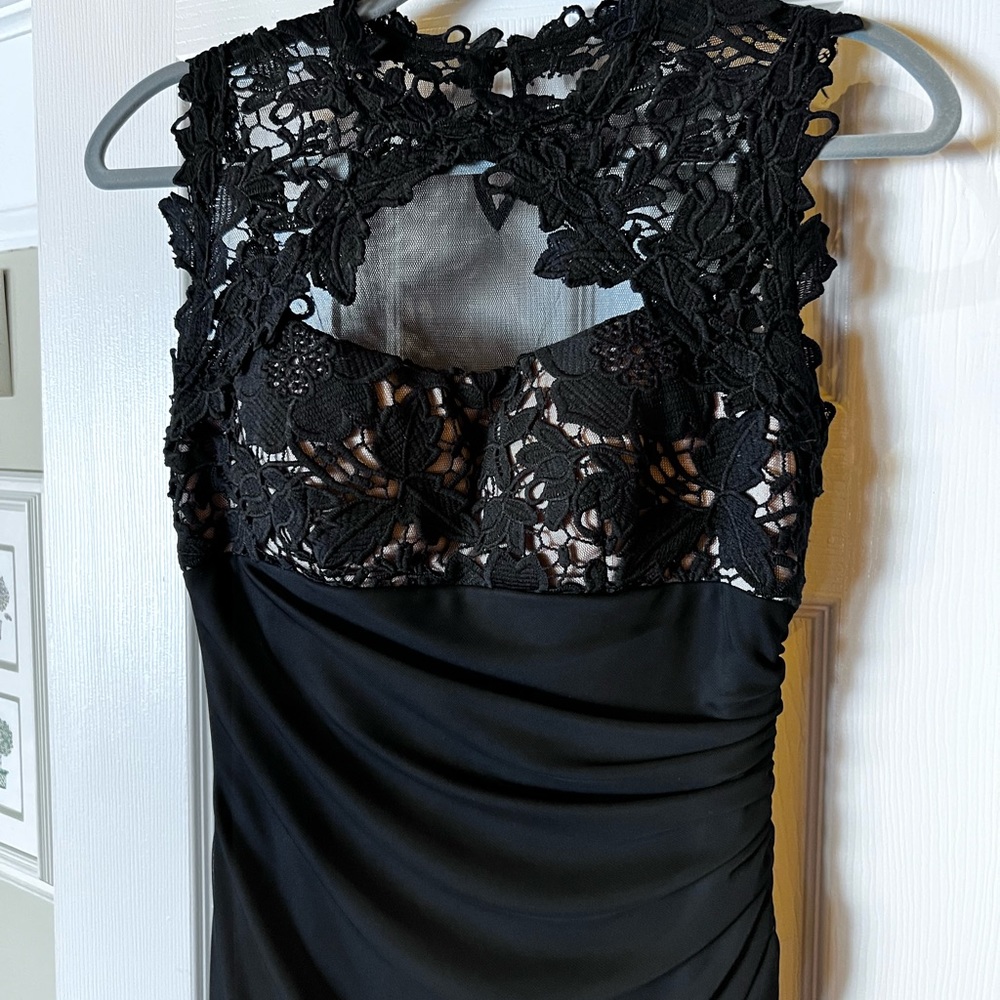 Betsy & Adam Black Lace w/nude underlay at bust & black underlay throughout rest
